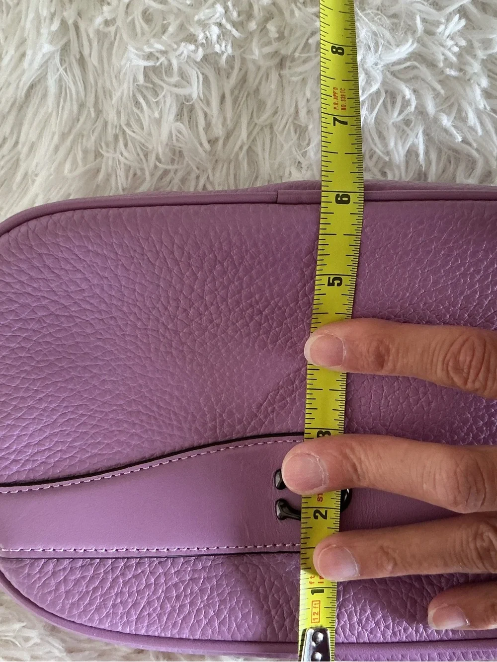 Coach Lilac Pebbled Leather Crossbody Camera Bag